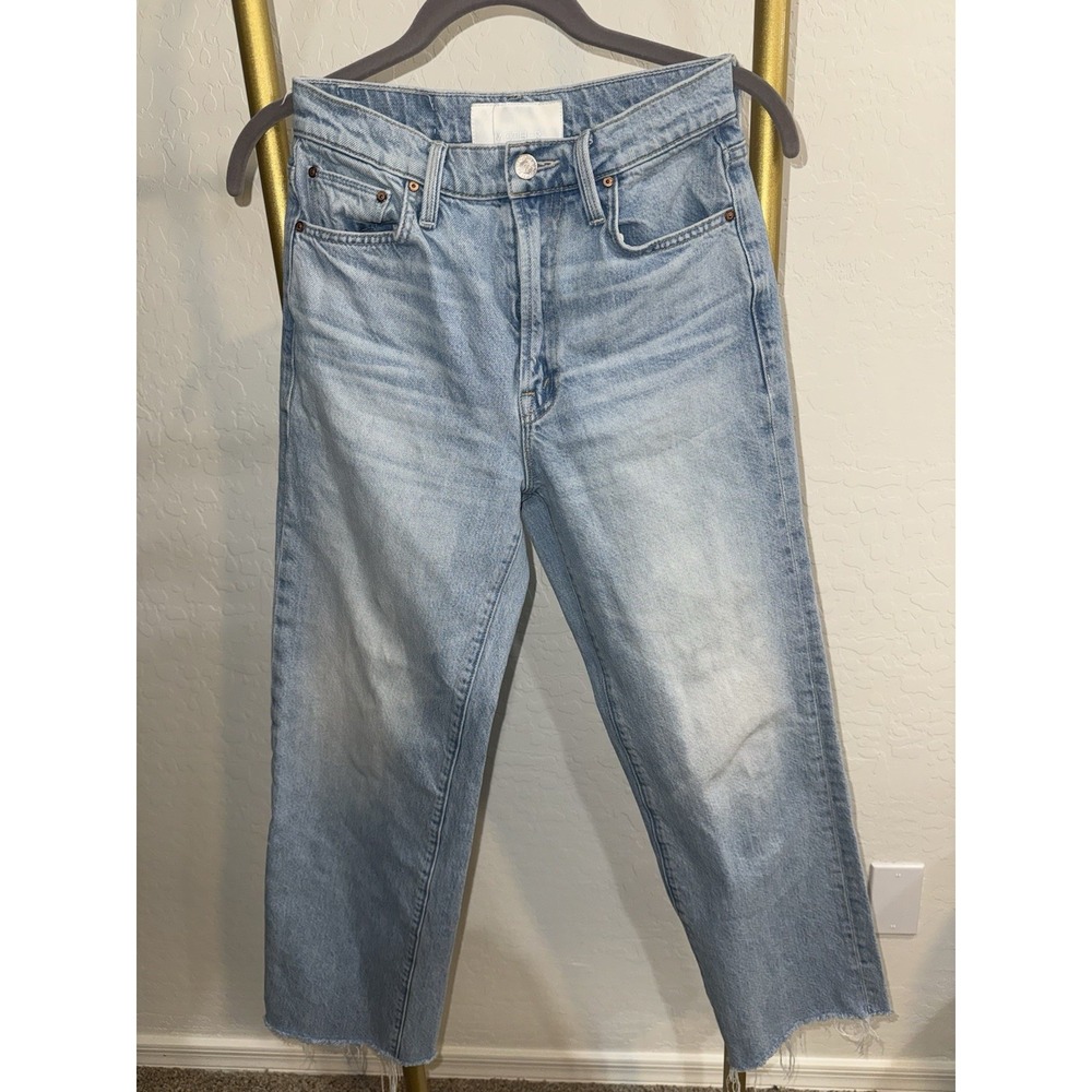 Mother Superior The Mid Rise Rambler Zip Ankle Fray Jeans Women's Size 24 $258